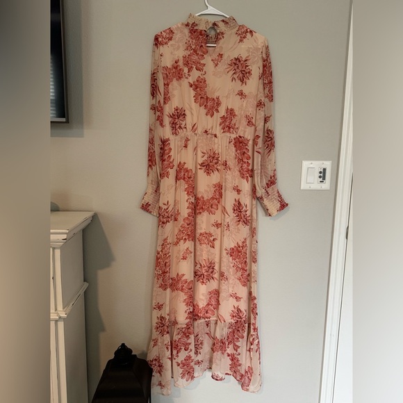 Baltic Born Floral Long Sleeve Dress in Pink and Red - Picture 16 of 16
